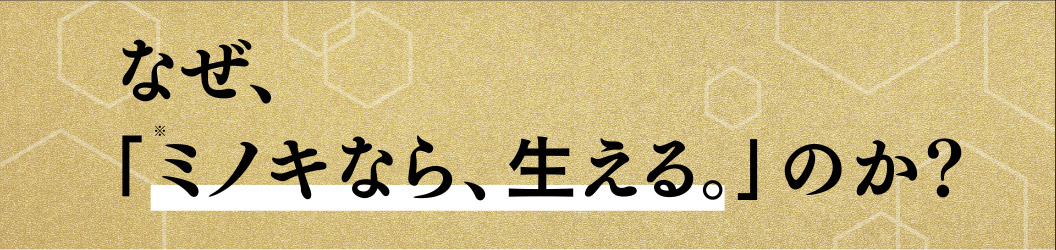なぜ、「ミノキなら、生える。」のか？