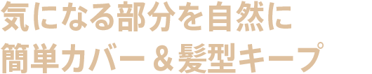 気になる部分を自然に簡単カバー＆髪型キープ