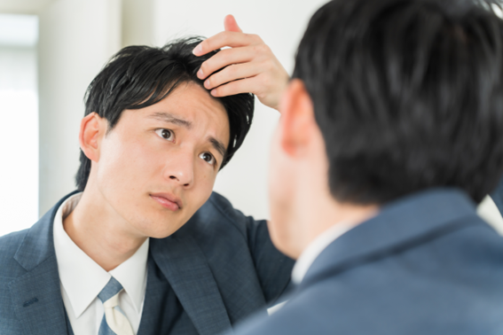 毛根鞘が白くてべたつく場合